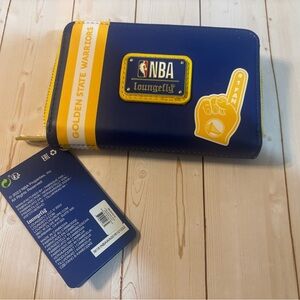 New, Official NBA x Loungefly Golden State Warriors zip around wallet